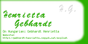 henrietta gebhardt business card